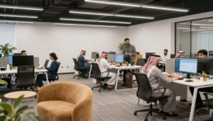 بيئة العمل الحديثة في البنك السعودي الفرنسي