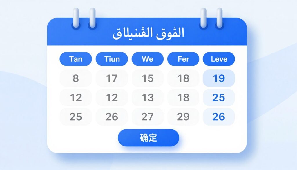 تقويم يوضح مواعيد الاختبار التحصيلي 2026