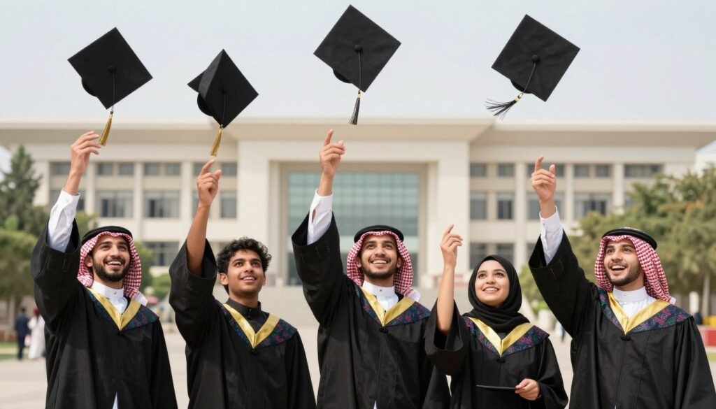 طلاب ناجحون في الاختبار التحصيلي