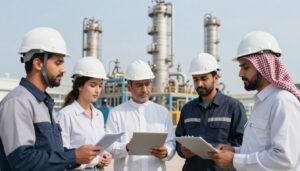 فريق عمل متنوع في شركة بترو رابغ