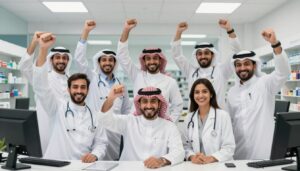 فريق نجاح شركة النهدي الطبية يحتفل بالإنجازات