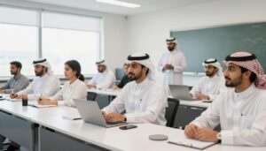 مجموعة من المتدربين السعوديين في برنامج نخب