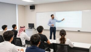 مدرب أكاديمي في قاعة التدريب