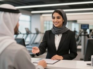 موظفة مبيعات في شركة الأندية