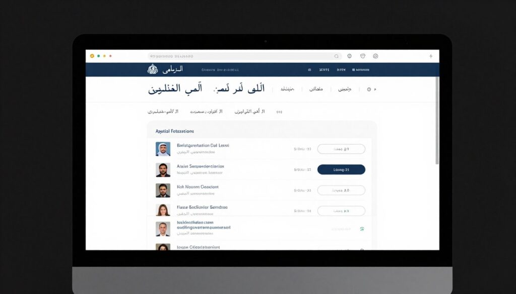 واجهة بوابة التسجيل الإلكتروني للاختبار التحصيلي