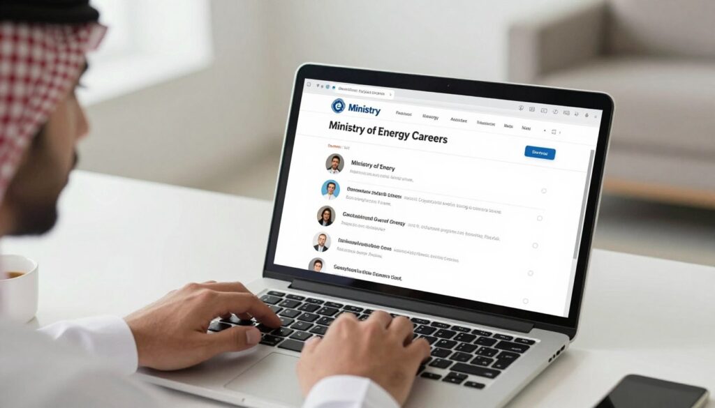 شخص يتقدم على وظيفة عبر المنصة الإلكترونية