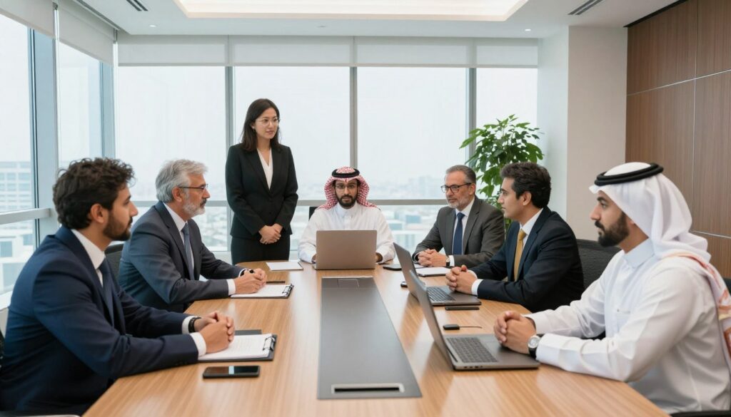 فريق إداري في اجتماع بوزارة الطاقة