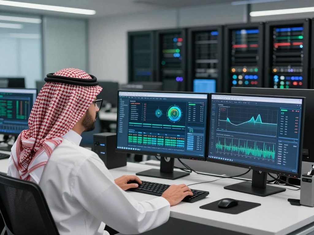 متخصص تقني يعمل على أنظمة الطاقة