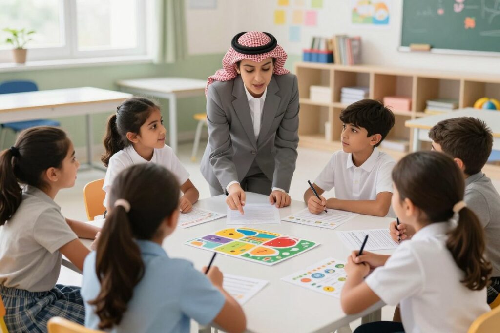 مساعدة الطلاب شكل فردي مجموعات صغيرة