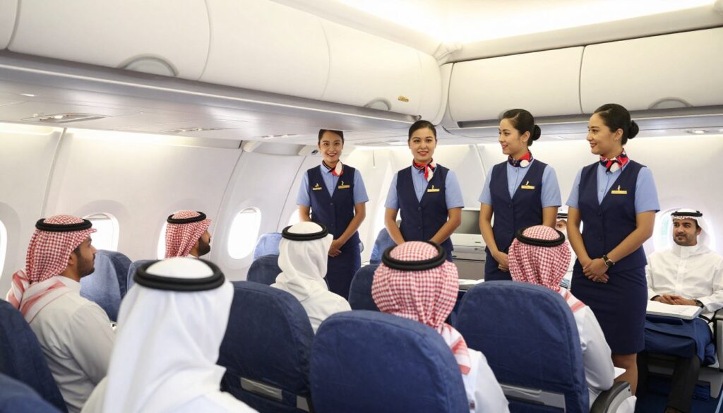 مهارات فريق الضيافة الجوية