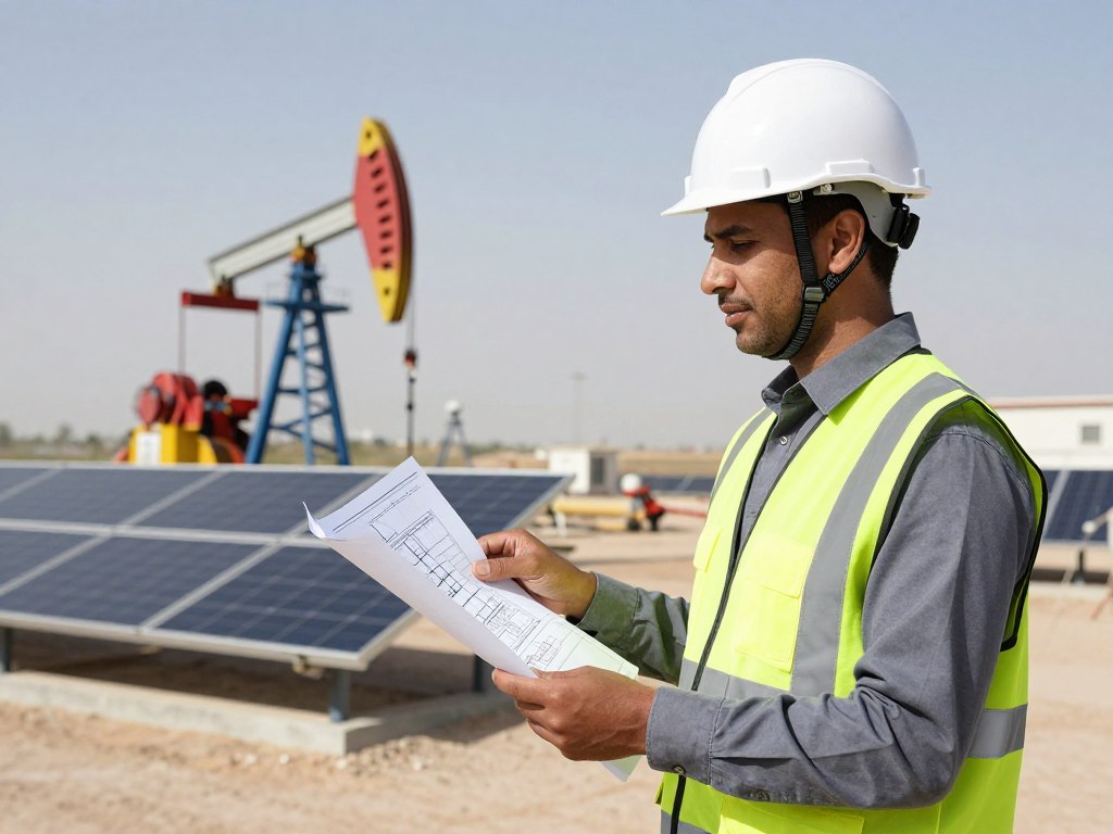 مهندس طاقة سعودي في موقع مشروع