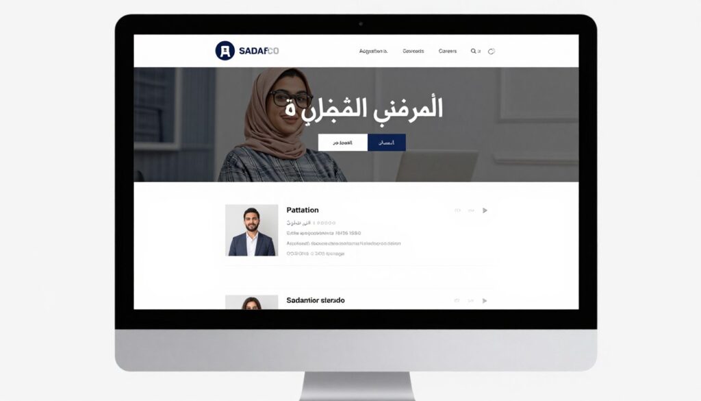 واجهة بوابة التوظيف الإلكترونية لشركة سدافكو على شاشة كمبيوتر